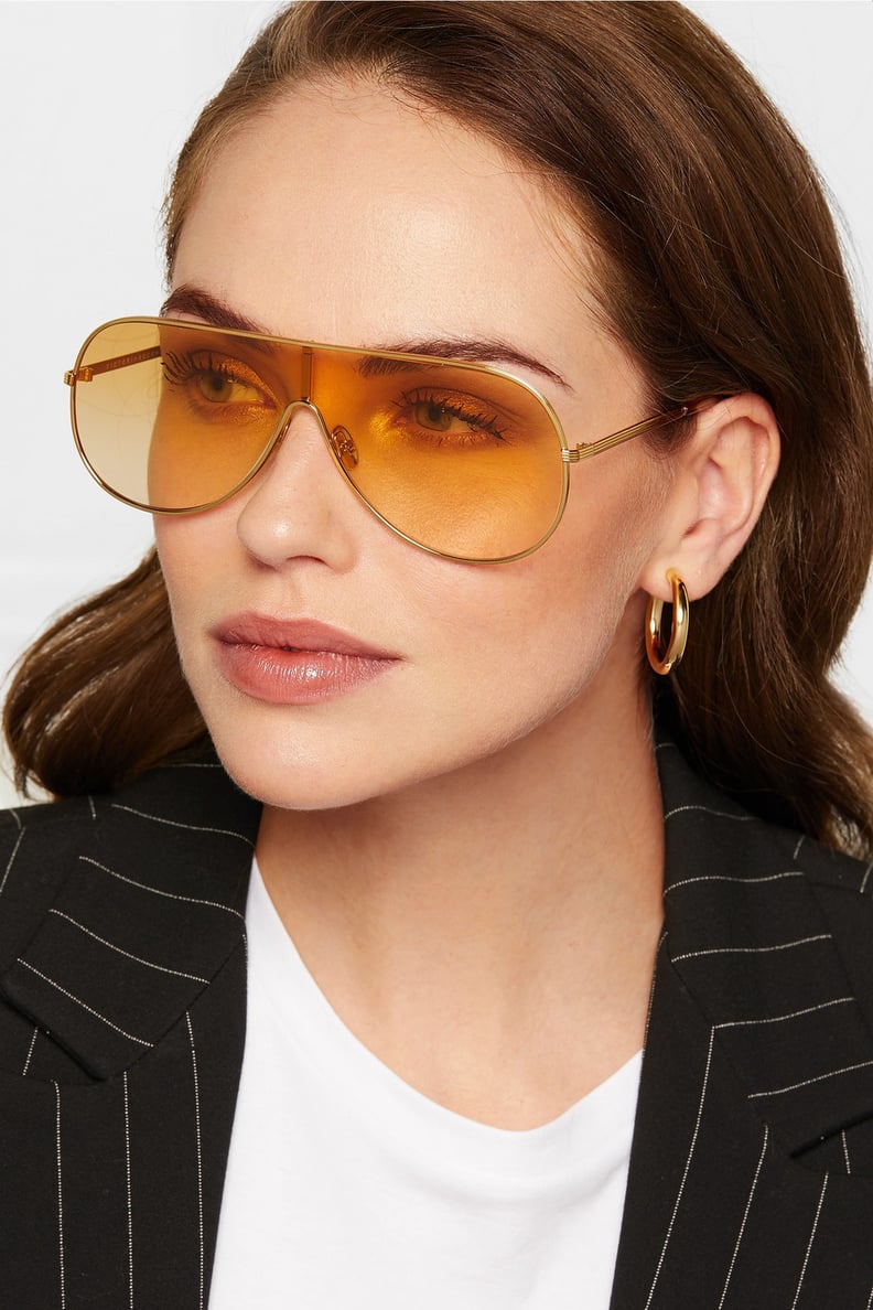 VICTORIA BECKHAM Aviator-style gold-tone sunglasses