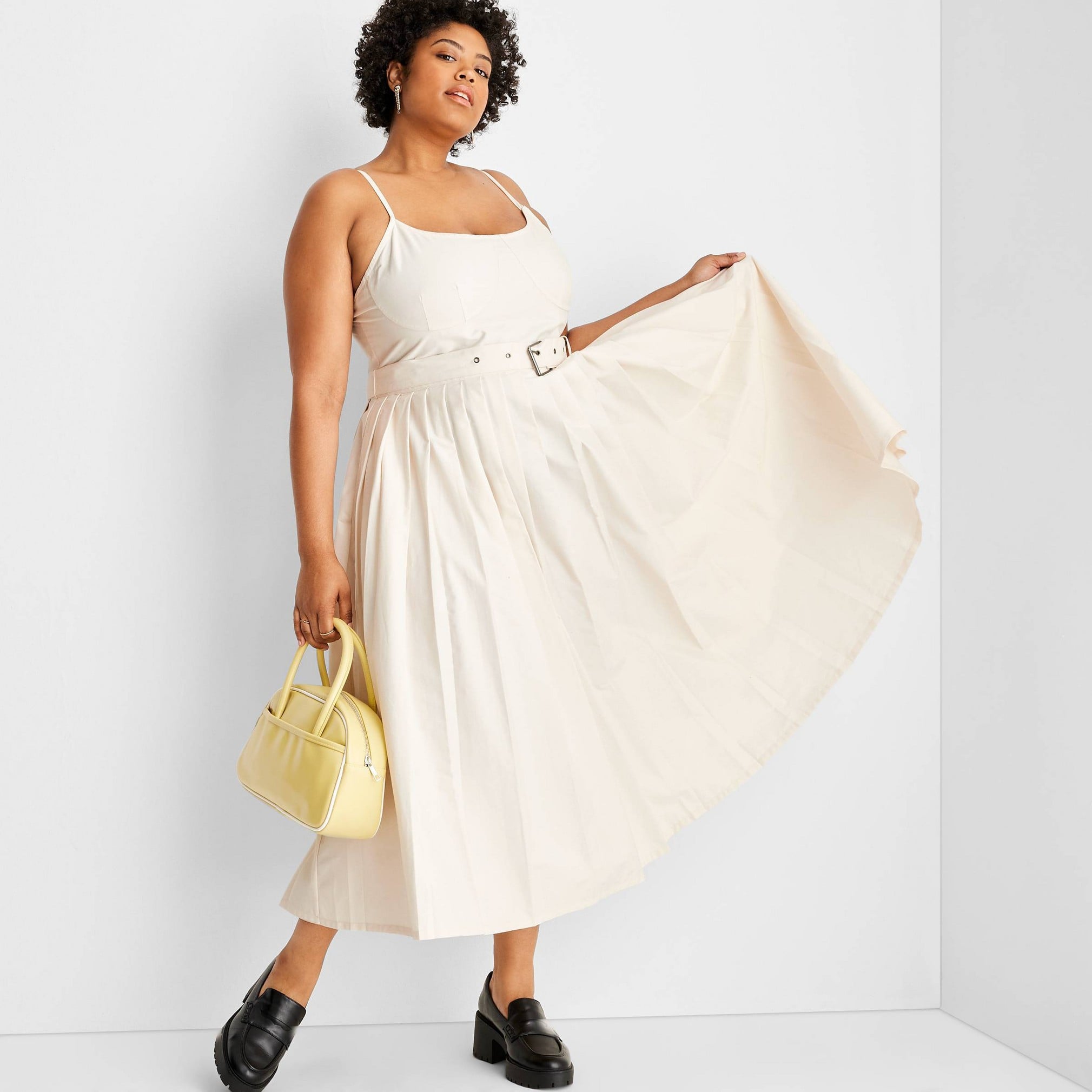 White midi skater top dress uk