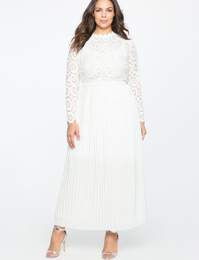 Eloquii Lace Evening Dress With Pleated Skirt