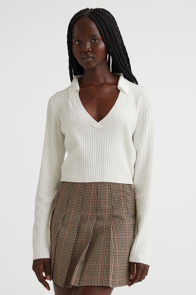 A Classic Knit: H&M Collared Rib-knit Top