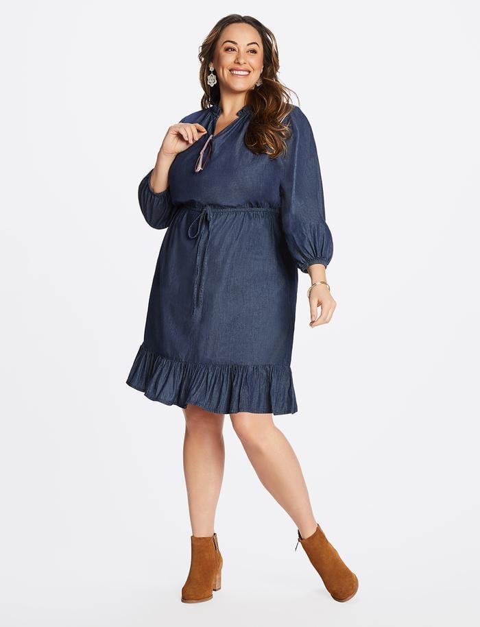 Draper James Chambray Popover Dress