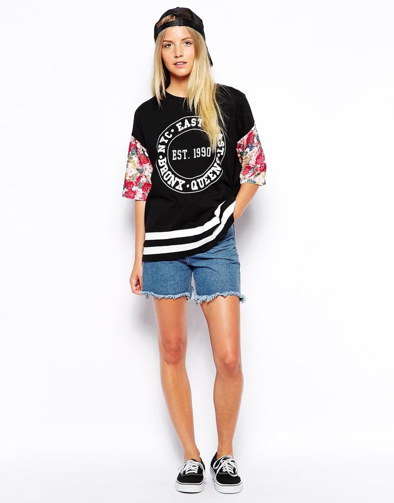ASOS Petite Oversized T-Shirt With Floral Print