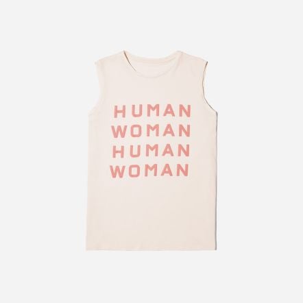 Everlane Human Woman Cotton Muscle Tank in Double Print