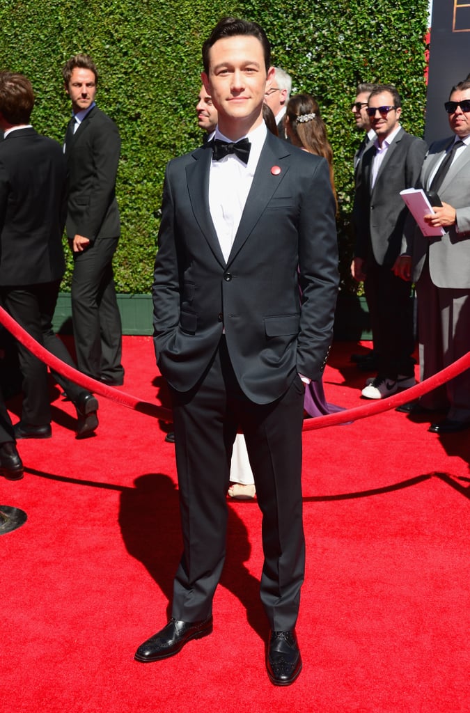 Joseph Gordon-Levitt looked handsome in a slim suit complete with a bow tie.