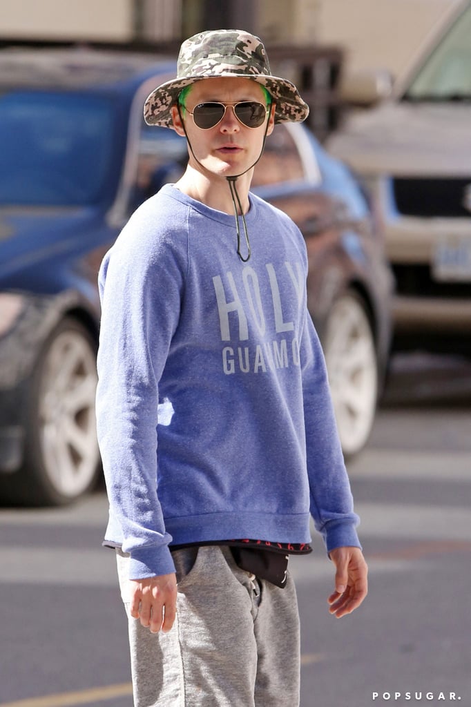 Jared Leto Steps Out With Green Hair April 2015