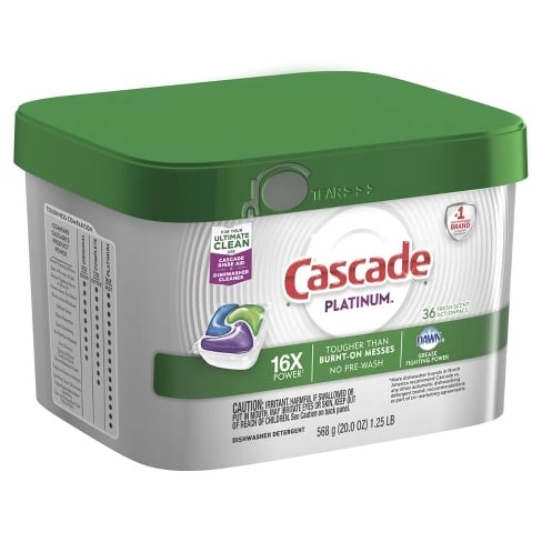 Cascade Fresh Scented Platinum Actionpacs Dishwasher Detergent