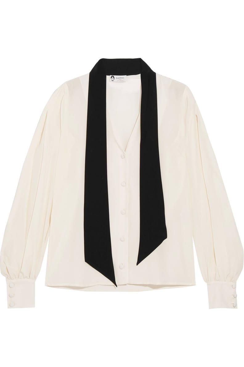 Lanvin Pussy-Bow Silk Blouse