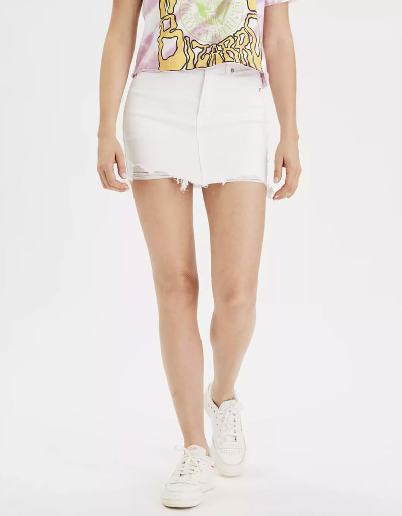 Timeless Staple: AE Ne(x)t Level High-Waisted Denim Mini Skirt