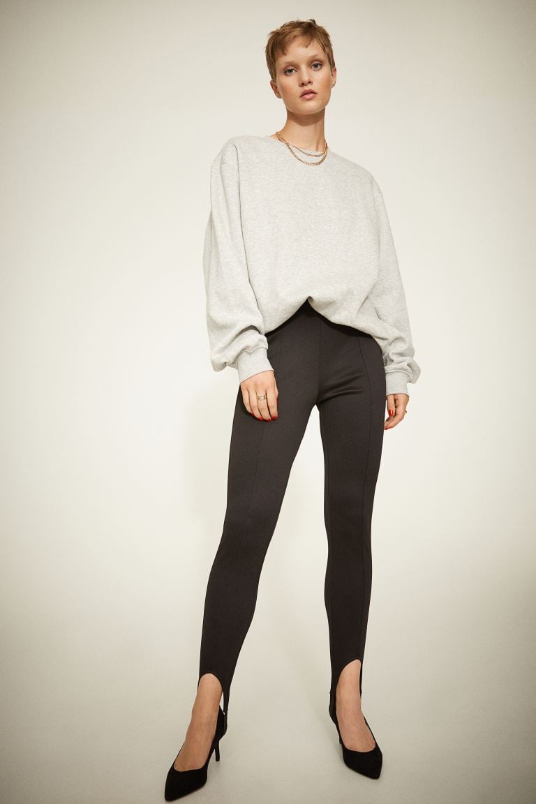 Womens Glossy Open Crotch Stirrup Leggings Stretchy Smooth Elastic Skinny  Pants | eBay