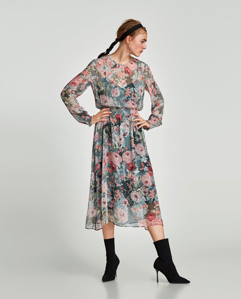 Queen Letizia Floral Zara Dress | POPSUGAR Fashion