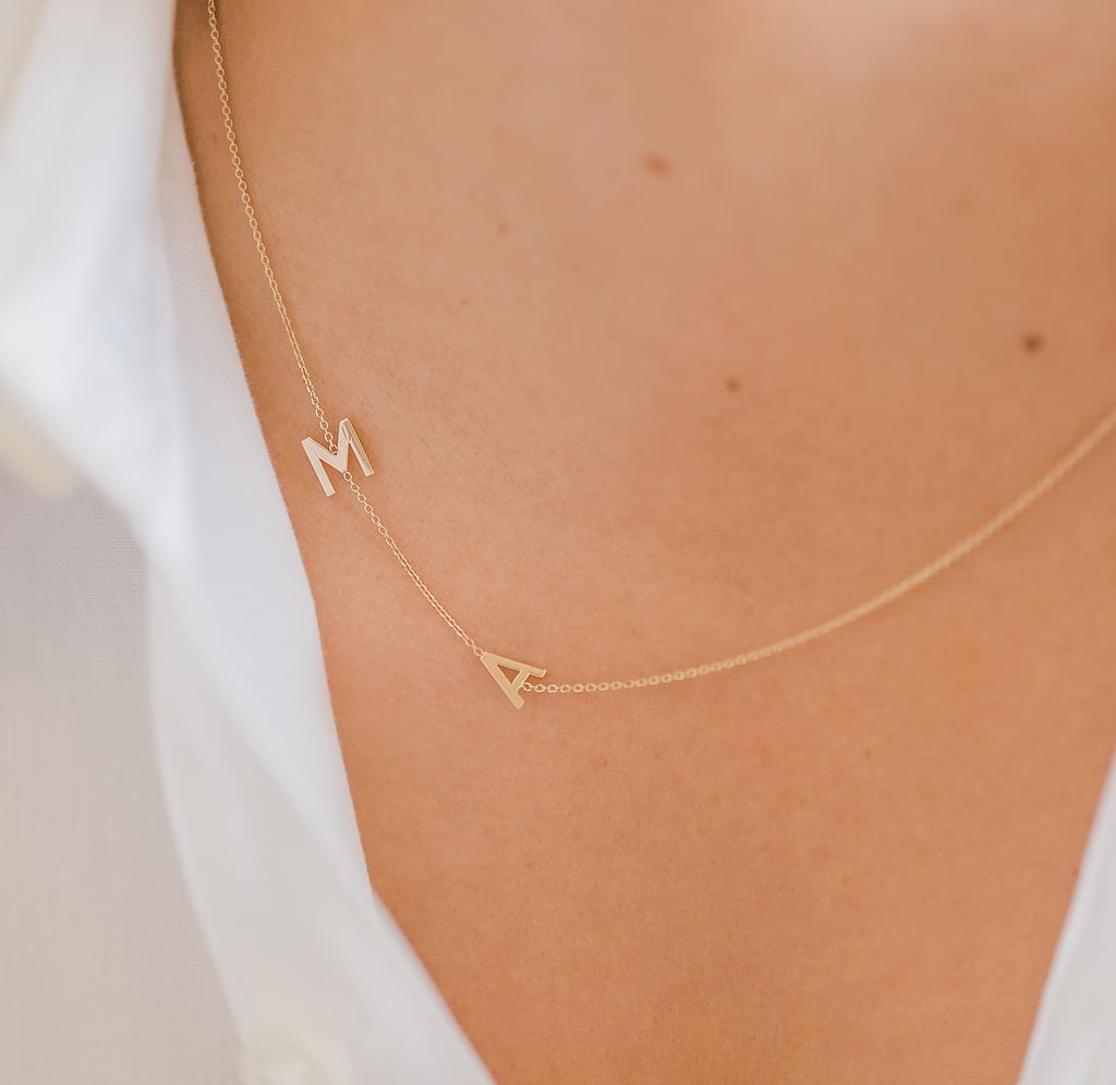 Zoe Lev 14k Gold Asymmetrical Multiple Initials Necklace
