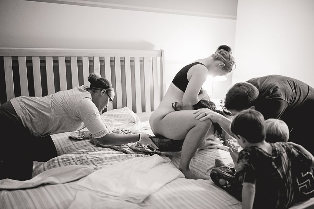 Black and White Photos of a Home Birth