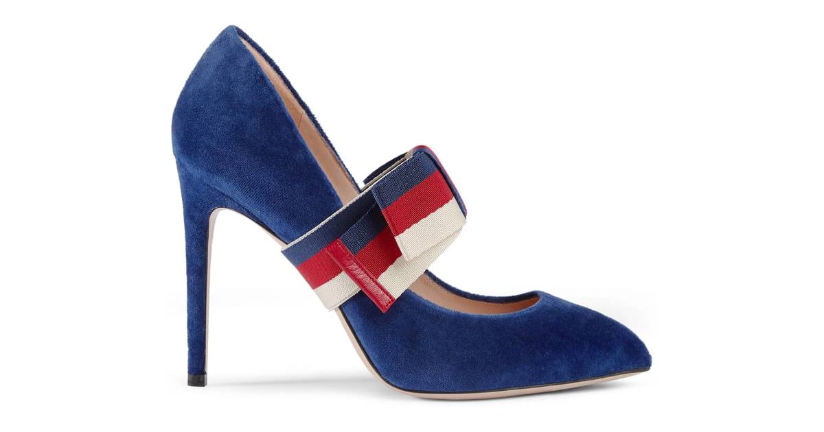 Gucci Velvet Pump Millie Bobby Brown Gucci Heels POPSUGAR Fashion