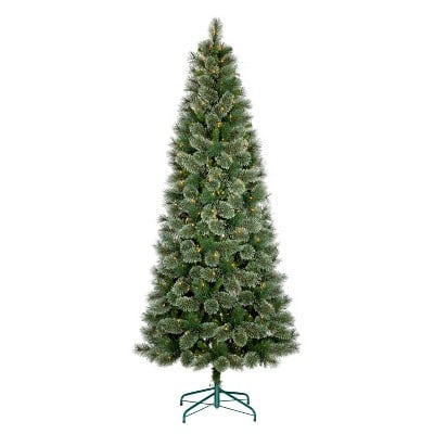 7.5 Ft. Prelit Artificial Christmas Tree Slim Virginia Pine Clear Lights