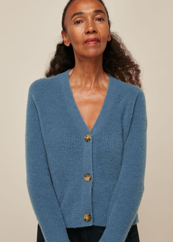 Whistles Rib Textured Wool Mix Cardigan