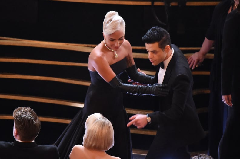 When Lady Gaga Ran Into Him During the Oscars, She Couldn't Resist Lending a Helping Hand