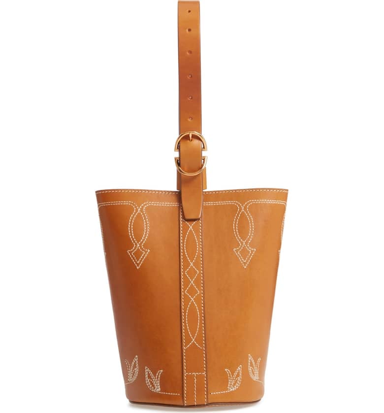 Trademark Small Western Leather Bucket Bag