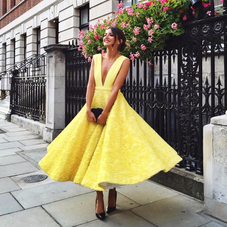 yellow wedding guest outfit