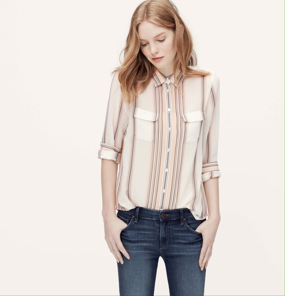 Striped Club Collar Blouse | What to Buy at Loft February 2015 ...