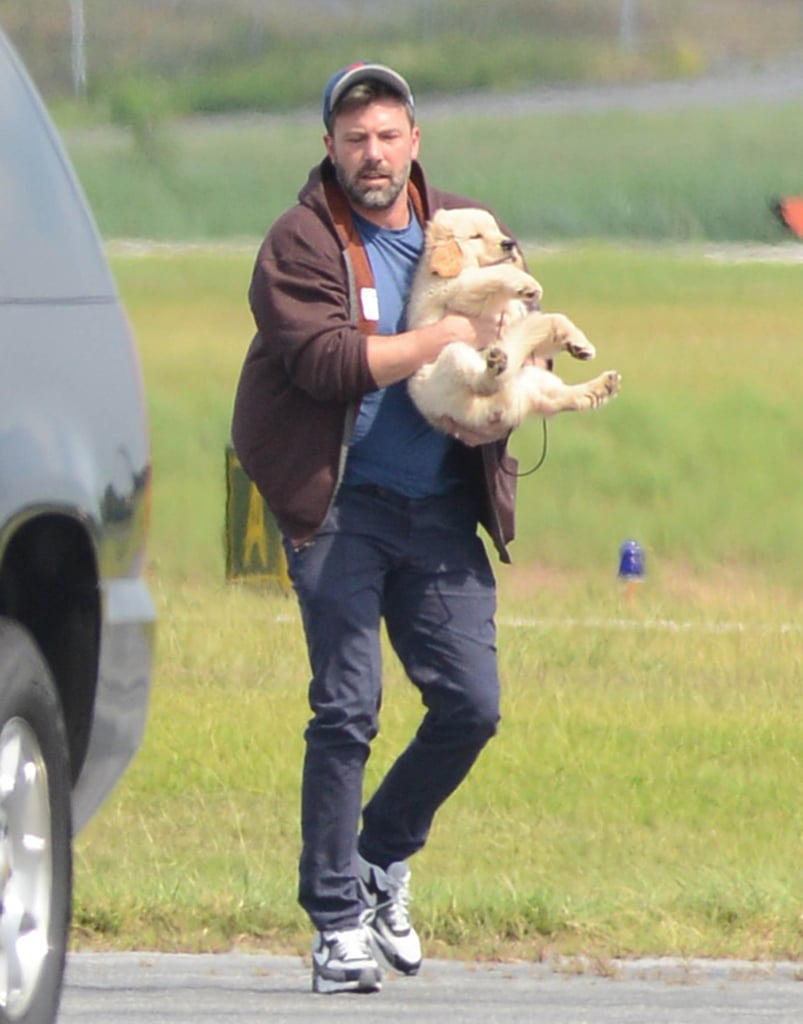 Ben Affleck Holding Puppy in Atlanta | Photos