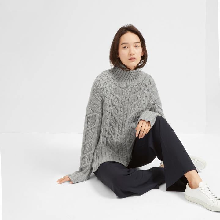Everlane The Wool-Cashmere Oversized Cable Turtleneck