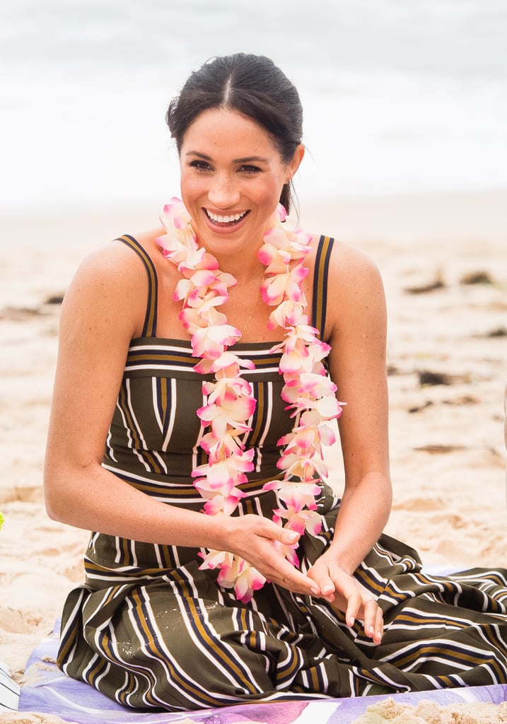 A Striped Maxi Dress in Australia in October 2018