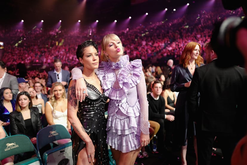 LAS VEGAS, NV - MAY 01:  (L-R) Halsey and Taylor Swift attend the 2019 Billboard Music Awards at MGM Grand Garden Arena on May 1, 2019 in Las Vegas, Nevada.  (Photo by John Shearer/Getty Images for dcp)