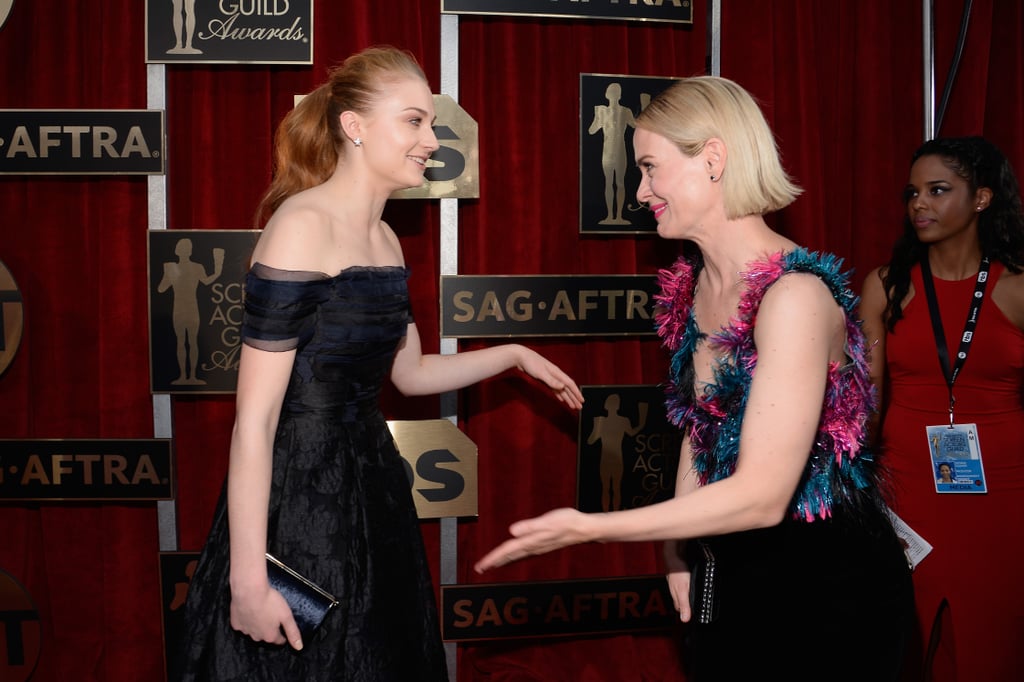 Sophie Turner from Game of Thrones and Sarah Paulson from AHS chatted it up before the show.