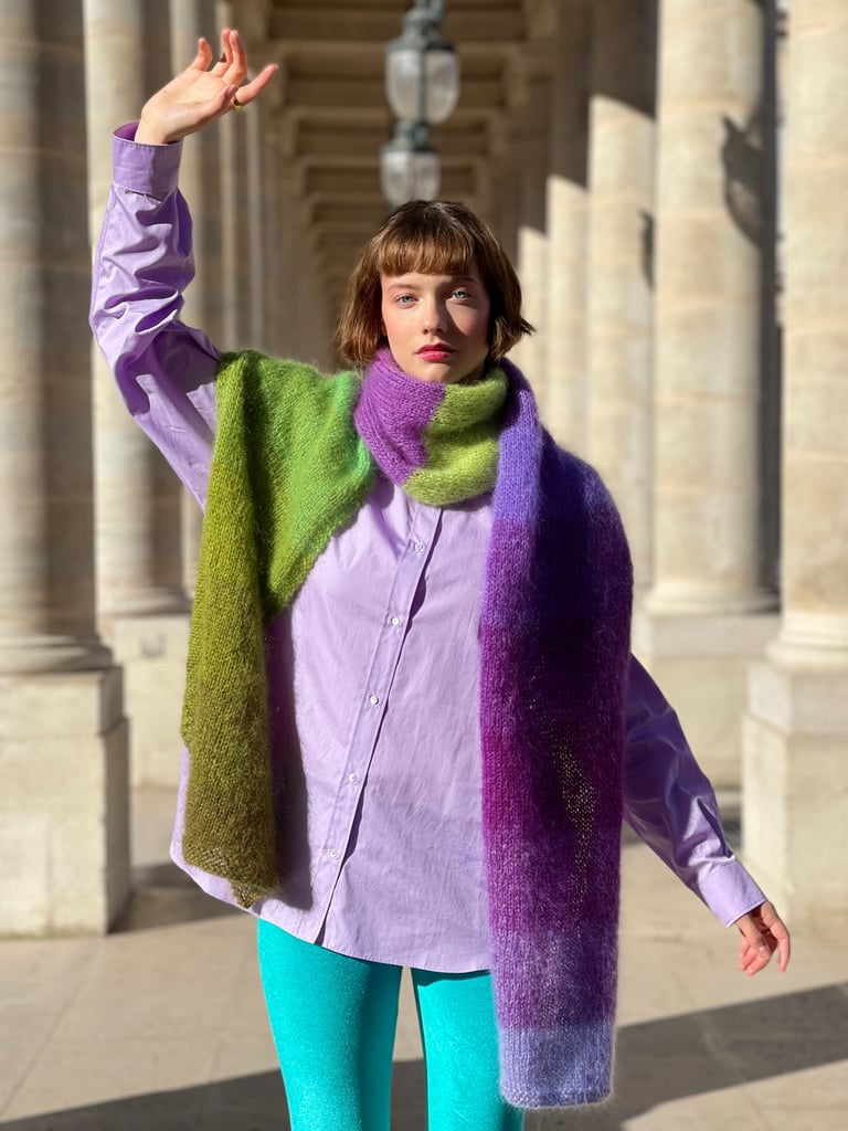 Rose Carmine Green/Purple Love Scarf