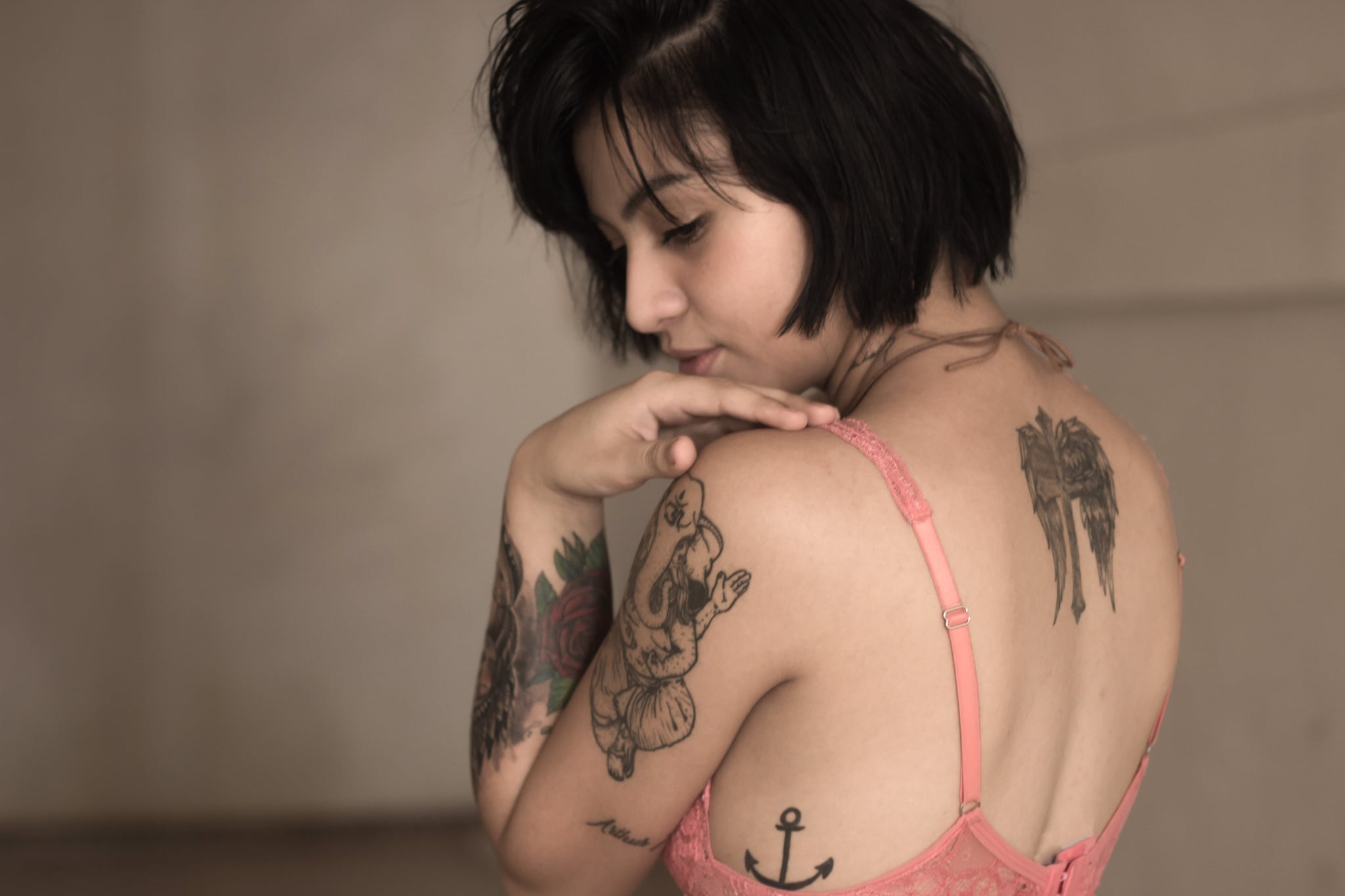 Small Back Shoulder Tattoos For Females