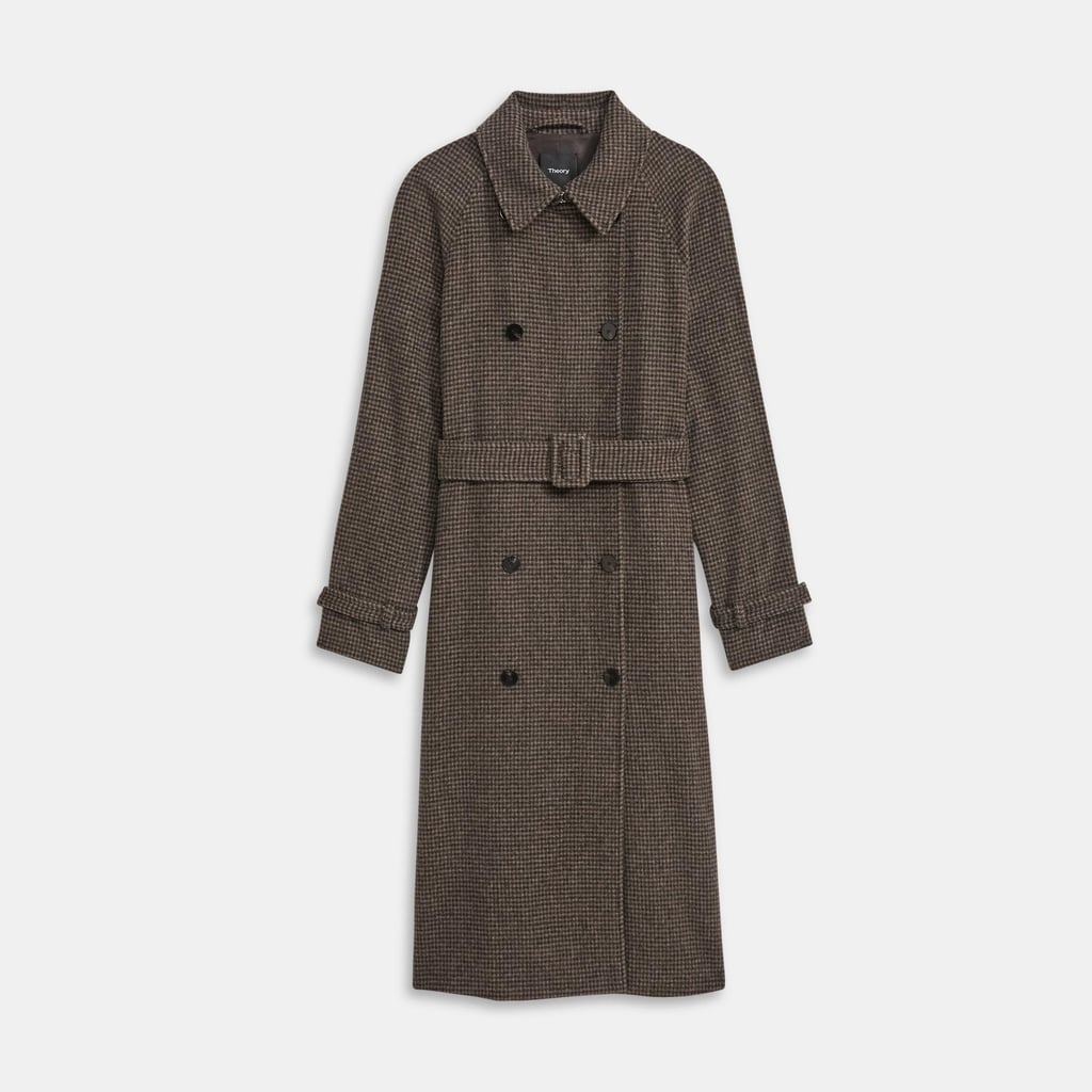 Theory Houndstooth Flannel Classic Trench Coat | The Most