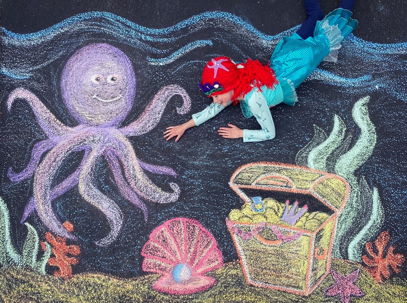 Easy Sidewalk Chalk Art Activity - Mama of Minis
