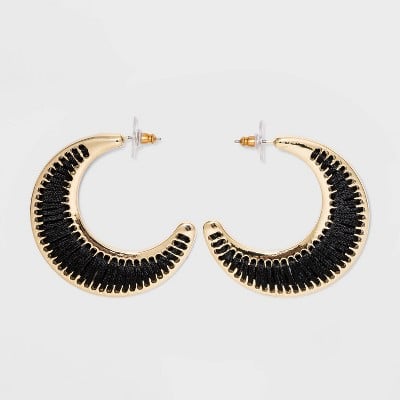 Sugarfix by BaubleBar Threaded Crescent Moon Earrings