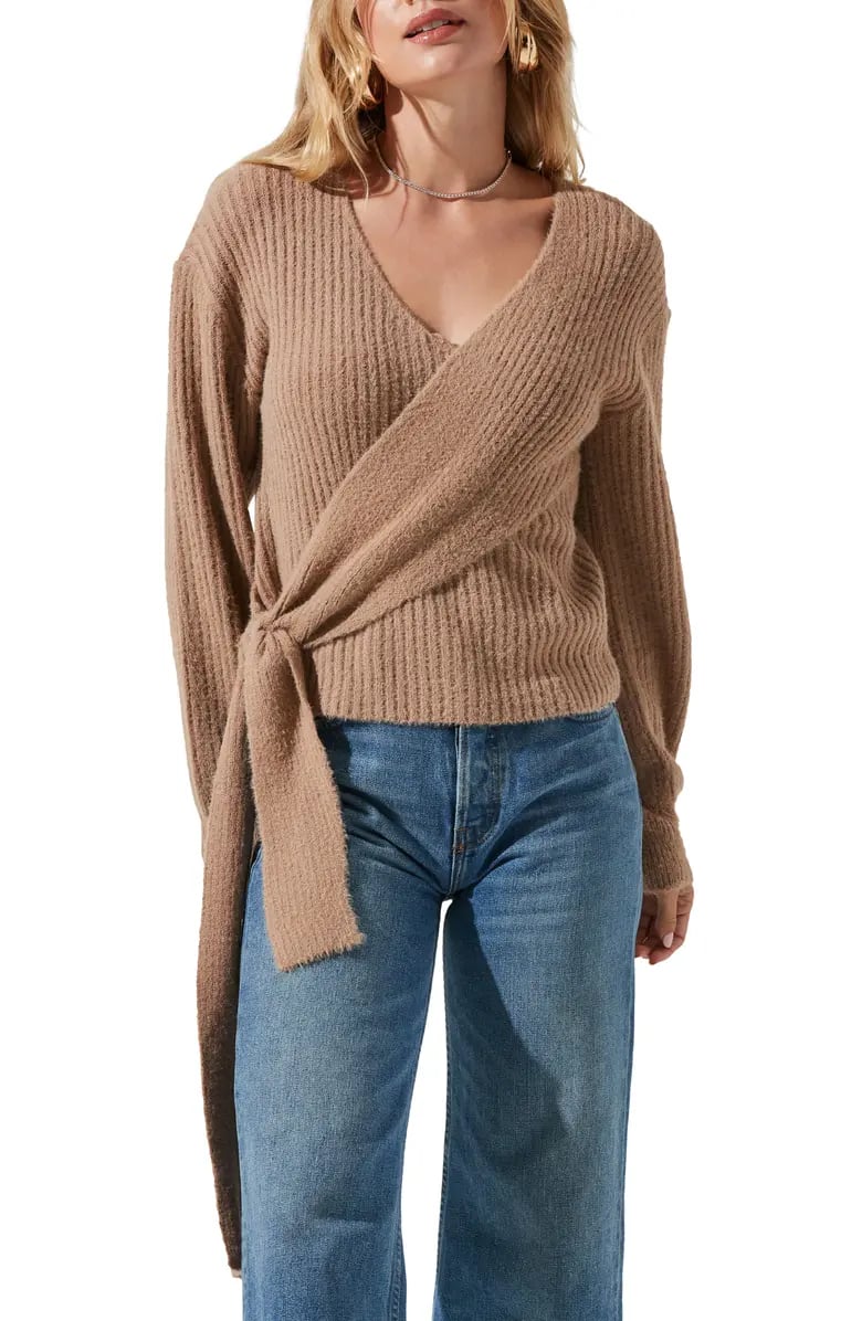 It's a Wrap: ASTR the Label Ribbed Wrap Front Sweater