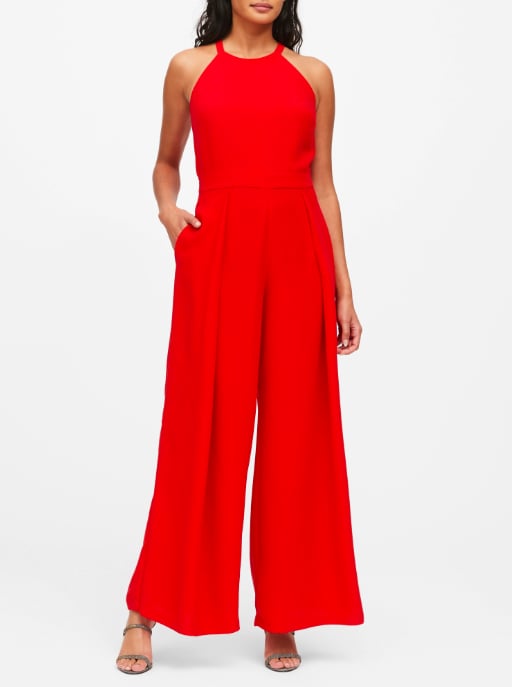 Petite Tuxedo Jumpsuit