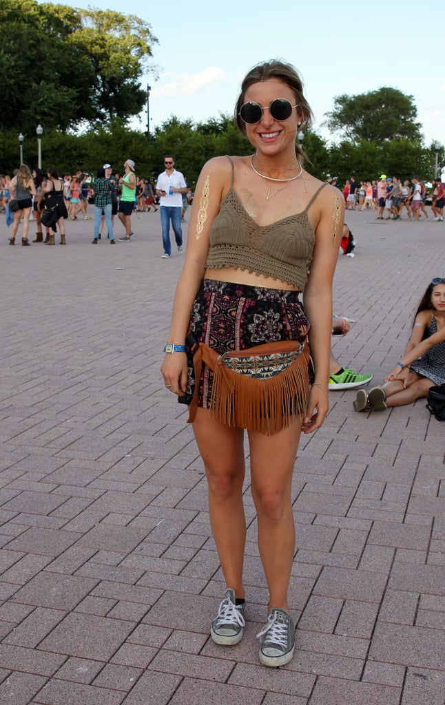 Circle-frame sunglasses became a big trend of the festival, and we can see why: it takes the already-popular '70s aesthetic to a whole new level.