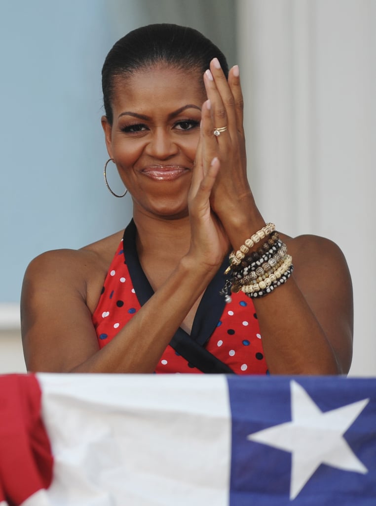 Michelle wore her red, white, and blue best for a 2010 celebration at the White House.