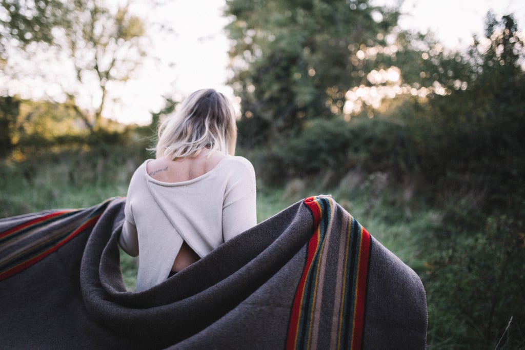 Being wrapped up in a soft blanket.