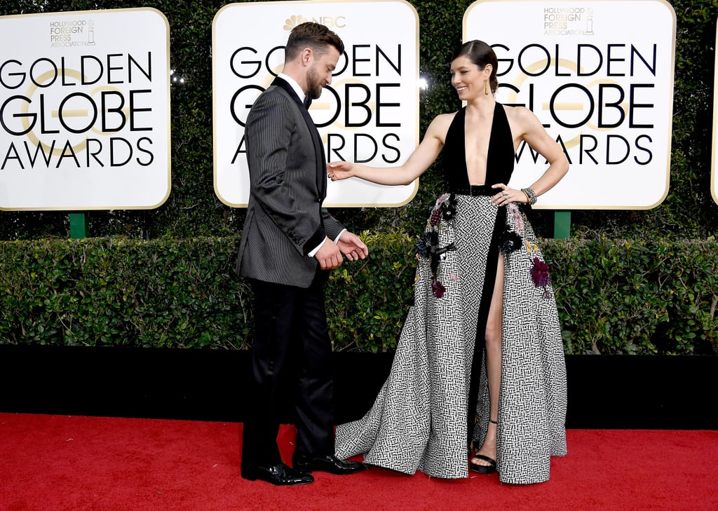 Justin Timberlake and Jessica Biel at the 2017 Golden Globes