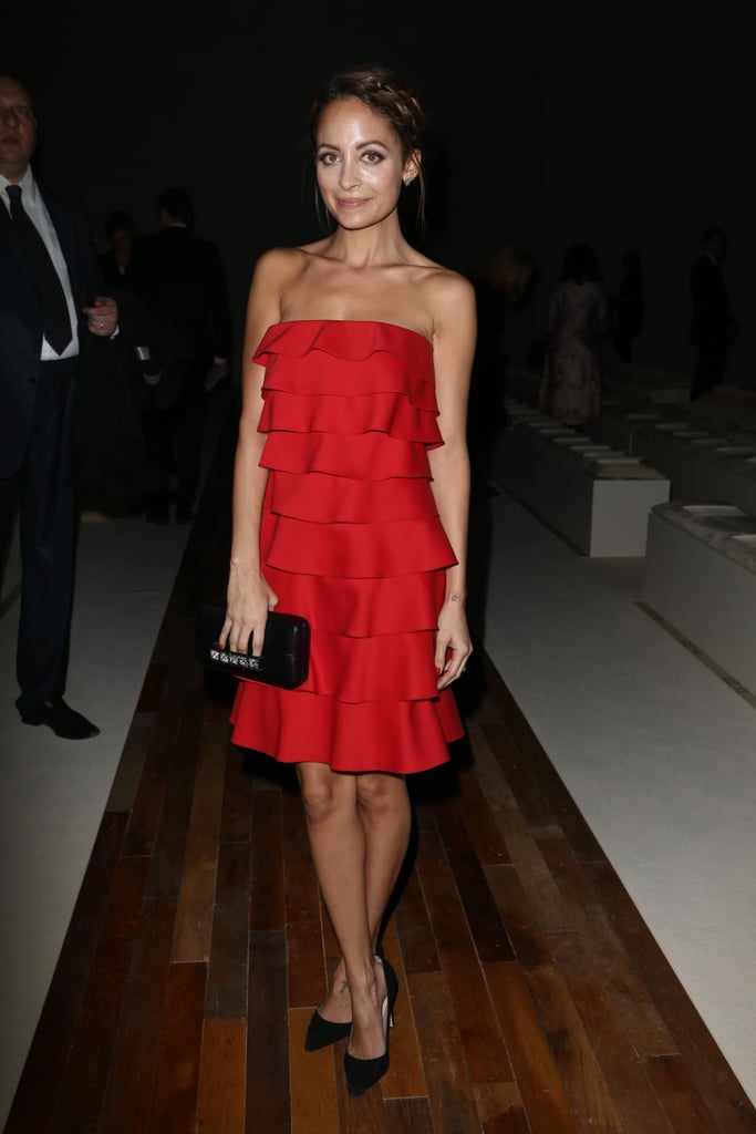 Nicole Richie popped in a red strapless ruffled Valentino dress sitting front row at the designer's Fall/Winter 2013 show during Paris Fashion Week.
Where to Wear: A dinner party at the in-laws'.