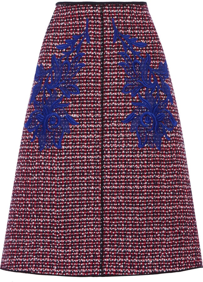 Marc Jacobs Floral-Appliquéd Wool-Tweed Midi Skirt ($1,500)