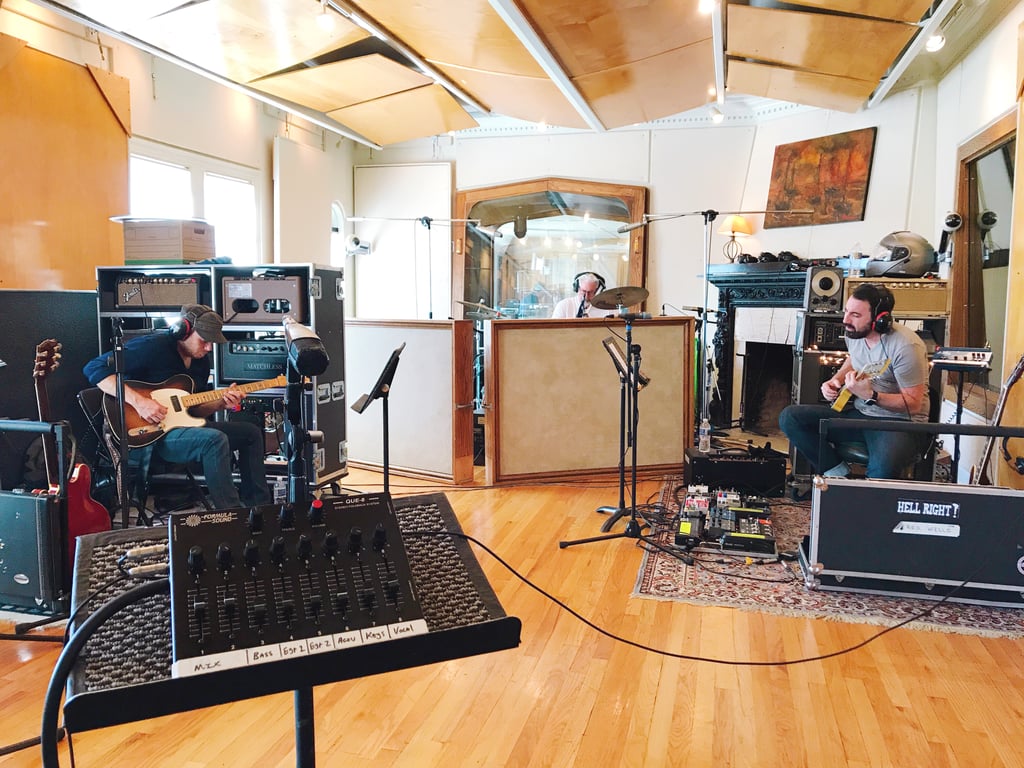 Here's the band recording in the studio A tracking room.