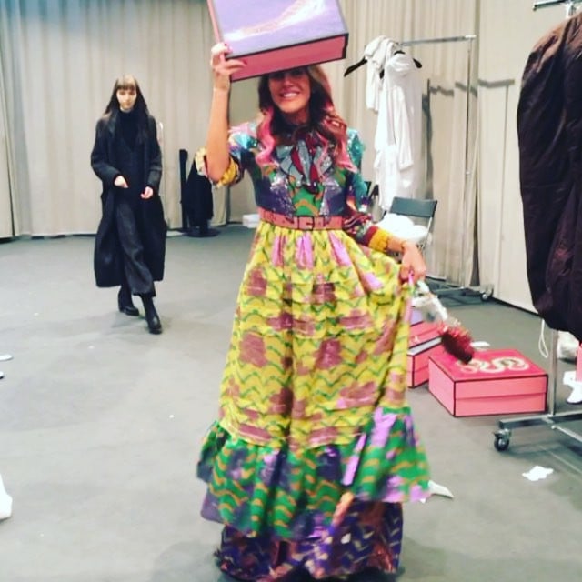 Anna Dello Russo Modeled the Clothes Backstage