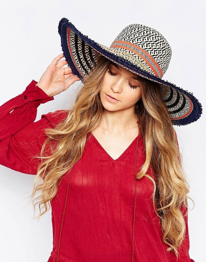 Aldo Floppy Straw Hat With Stripes and 