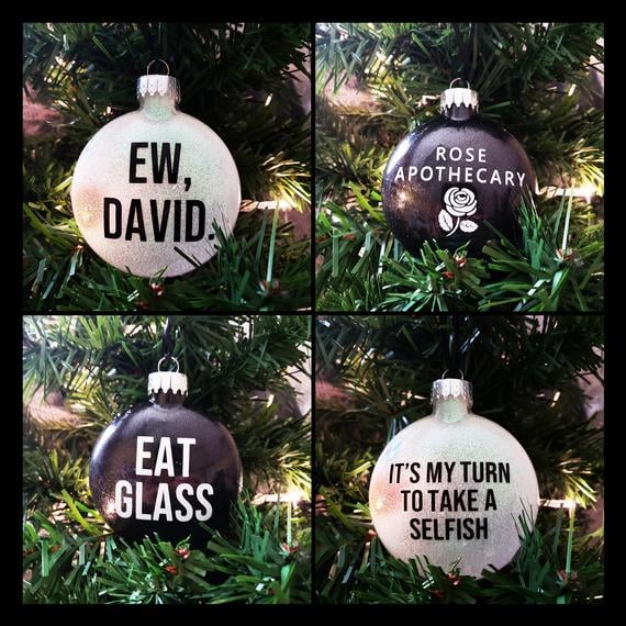 Ornaments David Moira Rose Christmas Tree Decoration Schitt's Creek Wood Ornament Fold in the