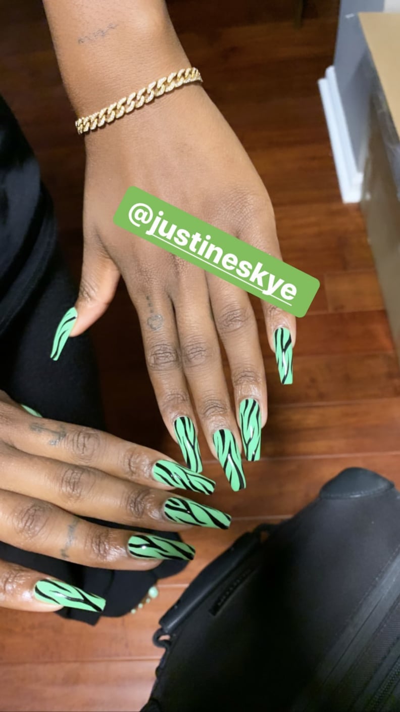 Justine Skye's Zebra-Print Nail Art