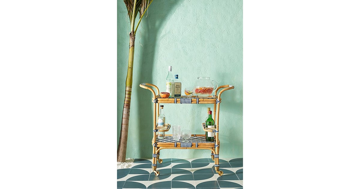 Woven Bistro Indoor/Outdoor Bar Cart Anthropologie Outdoor Summer