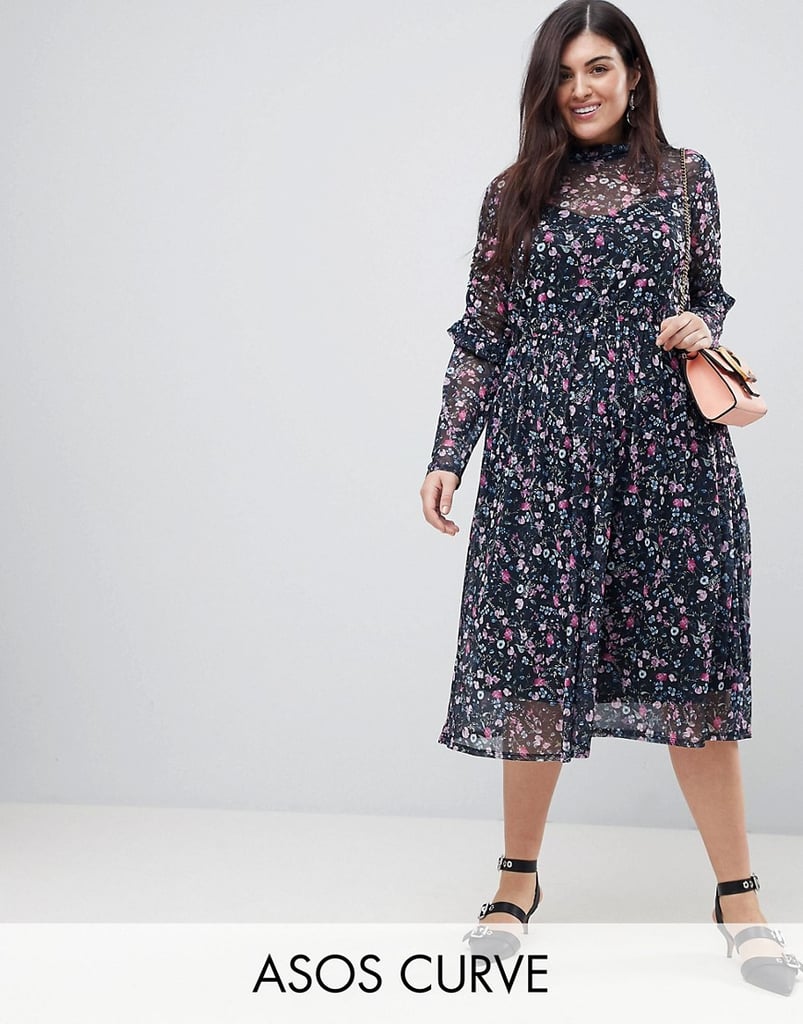 ASOS Ditsy Print Midi Skater Dress