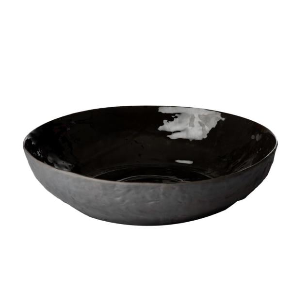 Abigails Large Black Matte Bowl with Shiny Inside