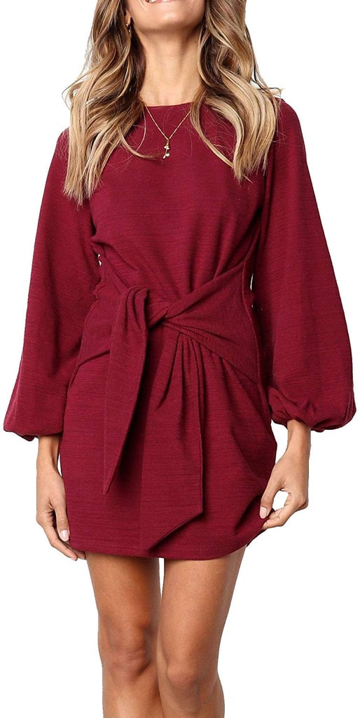 R.Vivimos Cotton Long-Sleeve Tie-Waist Sweater Dress